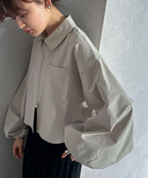 feepur（フェピュール）の「ダブルZIPボリュームシャツ（シャツ/ブラウス・レディース・アイボリー/ブラック・MEDIUM）」の2枚目の写真