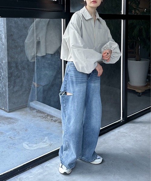 feepur（フェピュール）の「ダブルZIPボリュームシャツ（シャツ/ブラウス・レディース・アイボリー/ブラック・MEDIUM）」の15枚目の写真