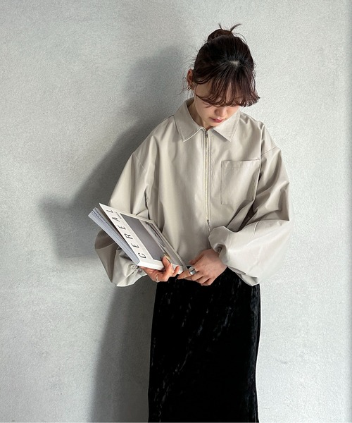 feepur（フェピュール）の「ダブルZIPボリュームシャツ（シャツ/ブラウス・レディース・アイボリー/ブラック・MEDIUM）」の14枚目の写真