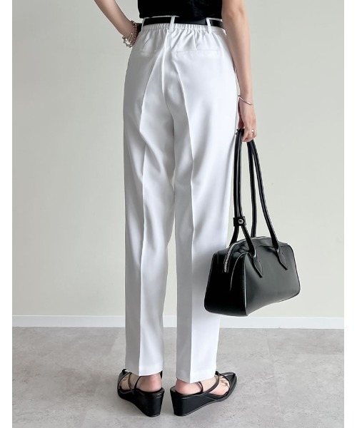 Re:EDIT（リエディ）の「[mau×Re:EDIT][mauコラボ][入卒式 セレモニー][低身長/高身長/大きいサイズ有]カットツイルテーパードパンツ（その他パンツ・レディース・ホワイト/チャコールグレー/ブラック/ピンク/イエロー/アイボリー/ミント/ベージュ系その他/ネイビー・SMALL/MEDIUM/LARGE/X-LARGE/SHORT/TALL）」の18枚目の写真