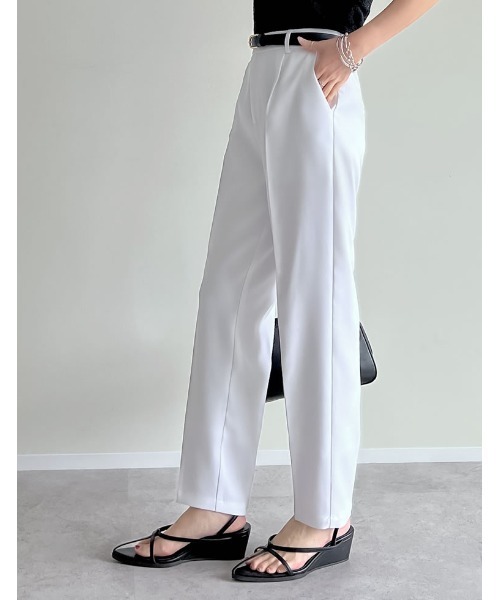 Re:EDIT（リエディ）の「[mau×Re:EDIT][mauコラボ][入卒式 セレモニー][低身長/高身長/大きいサイズ有]カットツイルテーパードパンツ（その他パンツ・レディース・ホワイト/チャコールグレー/ブラック/ピンク/イエロー/アイボリー/ミント/ベージュ系その他/ネイビー・SMALL/MEDIUM/LARGE/X-LARGE/SHORT/TALL）」の19枚目の写真