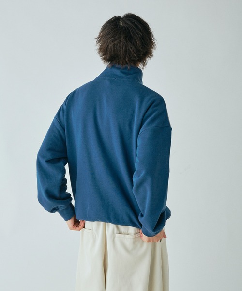 Adoon plain(アドーンプレーン)の「バイカラースウェットトラックジャケット(ジャージ・メンズ・ダークブルー・MEDIUM/LARGE)」の4枚目の写真