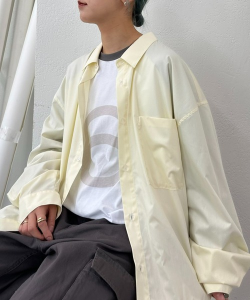 CIAOPANIC TYPY(チャオパニックティピー)の「【UNISEX】オーバーサイズブロードレギュラーカラーシャツ(シャツ/ブラウス・メンズ・ブラック/ブルー/イエロー/グリーン/ホワイト・X-LARGE/LARGE/MEDIUM/SMALL)」の5枚目の写真