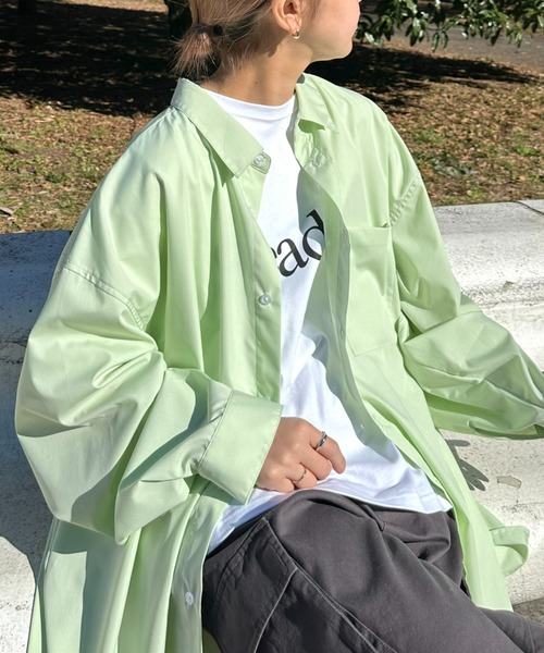 CIAOPANIC TYPY(チャオパニックティピー)の「【UNISEX】オーバーサイズブロードレギュラーカラーシャツ(シャツ/ブラウス・メンズ・ブラック/ブルー/イエロー/グリーン/ホワイト・X-LARGE/LARGE/MEDIUM/SMALL)」の1枚目の写真