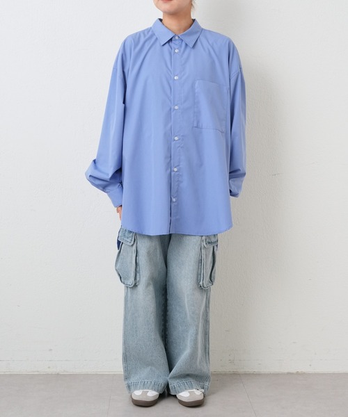 CIAOPANIC TYPY(チャオパニックティピー)の「【UNISEX】オーバーサイズブロードレギュラーカラーシャツ(シャツ/ブラウス・メンズ・ブラック/ブルー/イエロー/グリーン/ホワイト・X-LARGE/LARGE/MEDIUM/SMALL)」の20枚目の写真