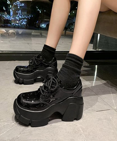 Miniministore(ミニミニストア)の「厚底ローファー韓国 レースアップシューズ(ローファー・レディース・ブラック系2/ブラック系1・24.5cm/24.0cm/22.5cm/23.0cm/23.5cm/25.0cm)」の19枚目の写真