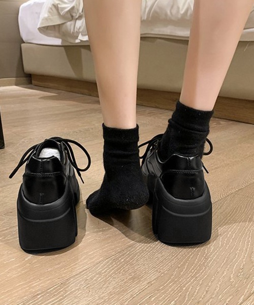 Miniministore(ミニミニストア)の「厚底ローファー韓国 レースアップシューズ(ローファー・レディース・ブラック系2/ブラック系1・24.5cm/24.0cm/22.5cm/23.0cm/23.5cm/25.0cm)」の8枚目の写真