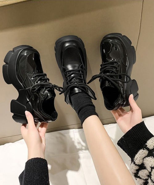 Miniministore(ミニミニストア)の「厚底ローファー韓国 レースアップシューズ(ローファー・レディース・ブラック系2/ブラック系1・24.5cm/24.0cm/22.5cm/23.0cm/23.5cm/25.0cm)」の10枚目の写真