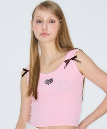 D&G BEACHWEAR ジュース柄 肩紐 リボン タンクトップ ピンク M D&G BEACHWEAR ジュース柄 肩紐 リボン タンクトップ ピンク