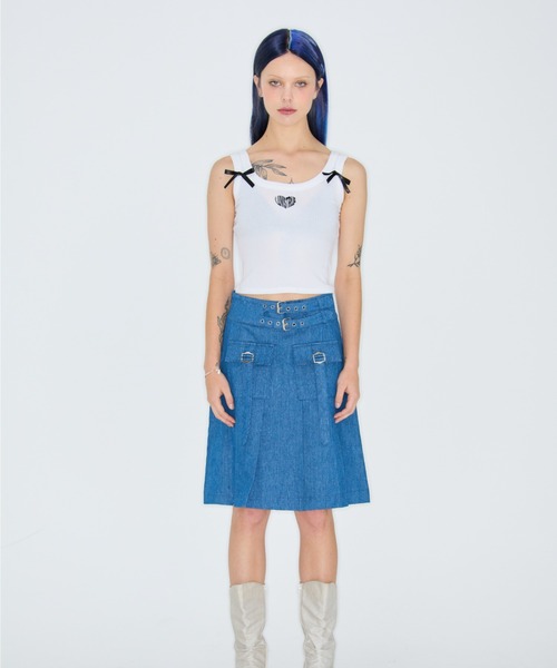 LUVISTRUE(ラヴイズトゥルー)の「HEART RIBBON TEE(タンクトップ・レディース・ピンク/ホワイト/ブラック・FREE)」の9枚目の写真