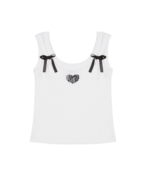 LUVISTRUE(ラヴイズトゥルー)の「HEART RIBBON TEE(タンクトップ・レディース・ピンク/ホワイト/ブラック・FREE)」の12枚目の写真