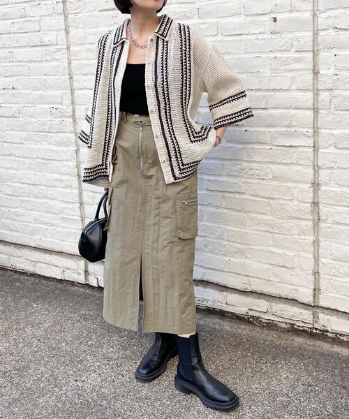 fredy emue（フレディエミュ）の「ポケ付きカーゴスカート（スカート・レディース・ベージュ/カーキ・36/38）」の11枚目の写真