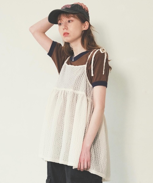 MILKFED.(ミルクフェド)の「RIBBON CAMISOLE(キャミソール・レディース・ブラック/ライトパープル/オフホワイト・ONE SIZE)」の3枚目の写真