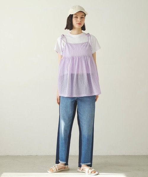 MILKFED.(ミルクフェド)の「RIBBON CAMISOLE(キャミソール・レディース・ブラック/ライトパープル/オフホワイト・ONE SIZE)」の16枚目の写真