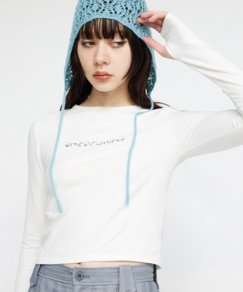 LAGUA GEM(ラグアジェム)の「PLUMP DESIGN トップス(Tシャツ/カットソー・レディース・ブラック/ホワイト・FREE)」の2枚目の写真
