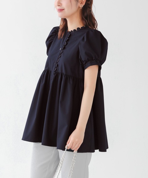 セール】スカラップペプラムブラウス（シャツ/ブラウス）｜Fit