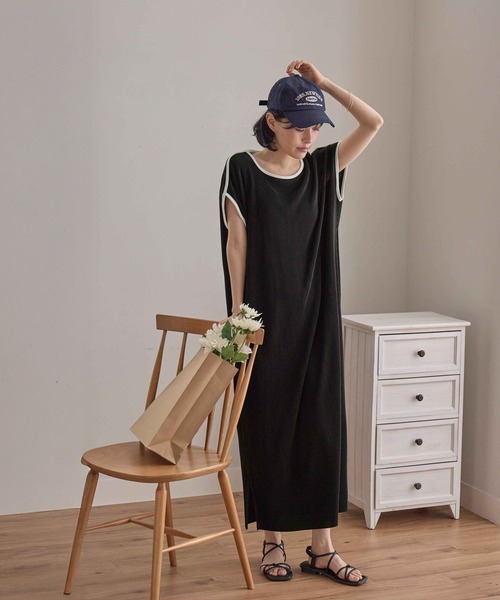 M me eme／Embossed lame long cami one piece (eme10439) | All