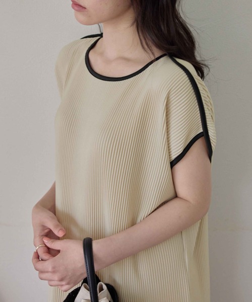 CHAN ME（チャンミ）の「配色ワンピース（ワンピース・レディース・モカ/グレイッシュベージュ/ブラック・X-LARGE/LARGE/MEDIUM）」の19枚目の写真