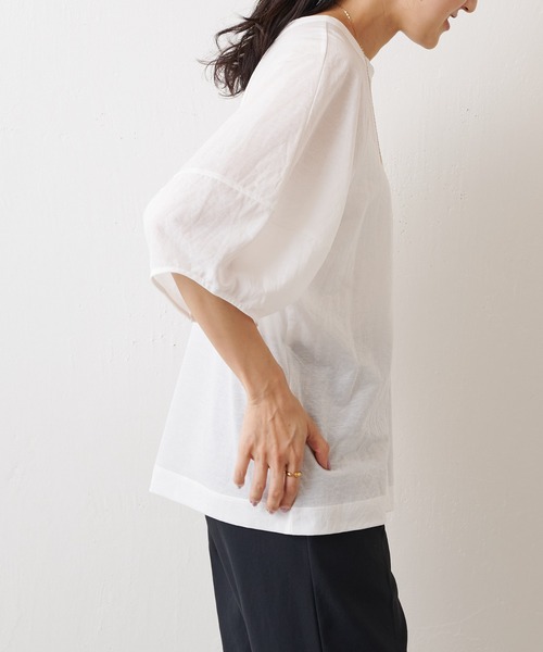 BEARDSLEY(BEARDSLEY GALLARDAGALANTE)◆シアーボリュームプルオーバー/FREE/コットン/KHK/BEZ1041606A0002 BEARDSLEY（ビアズリー）の「シアーボリュームプルオーバー（T