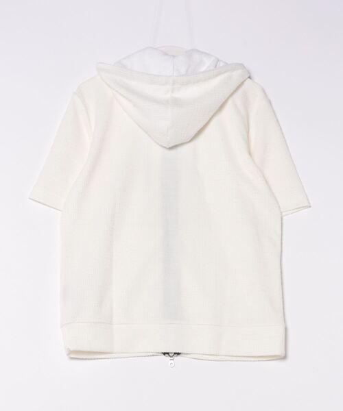 RATTLE TRAP（ラトルトラップ）の「スラブジャガード半袖ジップパーカー（パーカー・メンズ・ホワイト/ブラック・LL/L/M）」の14枚目の写真