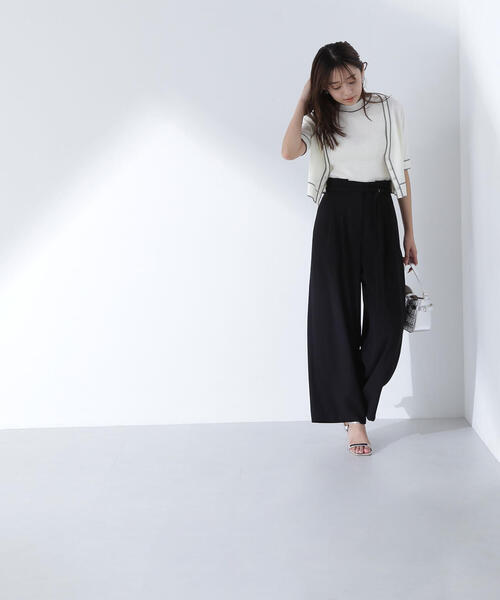 NATURAL BEAUTY BASIC(ナチュラルビューティーベーシック)の「◇ベルテッドバックサテンパンツ(その他パンツ・レディース・ブラック/マスタード・MEDIUM/SMALL)」の9枚目の写真