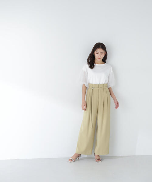 NATURAL BEAUTY BASIC(ナチュラルビューティーベーシック)の「◇ベルテッドバックサテンパンツ(その他パンツ・レディース・ブラック/マスタード・MEDIUM/SMALL)」の17枚目の写真