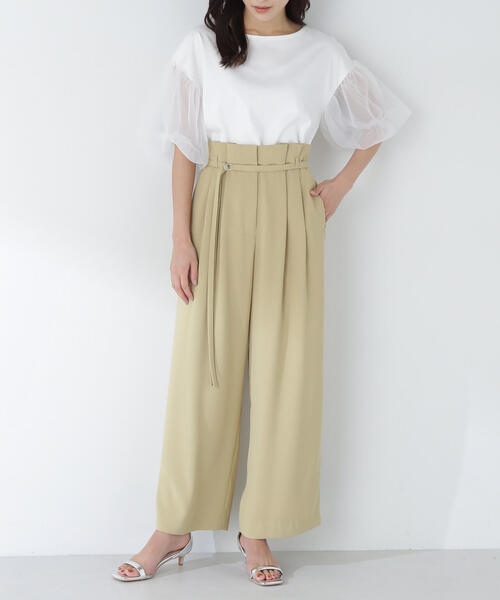 NATURAL BEAUTY BASIC(ナチュラルビューティーベーシック)の「◇ベルテッドバックサテンパンツ(その他パンツ・レディース・ブラック/マスタード・MEDIUM/SMALL)」の19枚目の写真