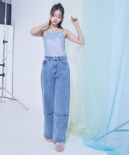 miette（ミエット）の「カップ付きラメホルターキャミソール（キャミソール・レディース・ブルー/グリーン/ブラック・FREE）」の9枚目の写真