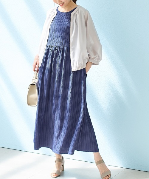 Honeys(ハニーズ)の「ノースリーブワンピース(ワンピース・レディース・ブラック×ホワイト/オレンジ/ブラック/ブルー/ダークグリーン・S/M/L/LL/3L)」の9枚目の写真