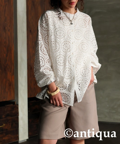 レースブラウス（シャツ/ブラウス）｜antiqua（アンティカ）の