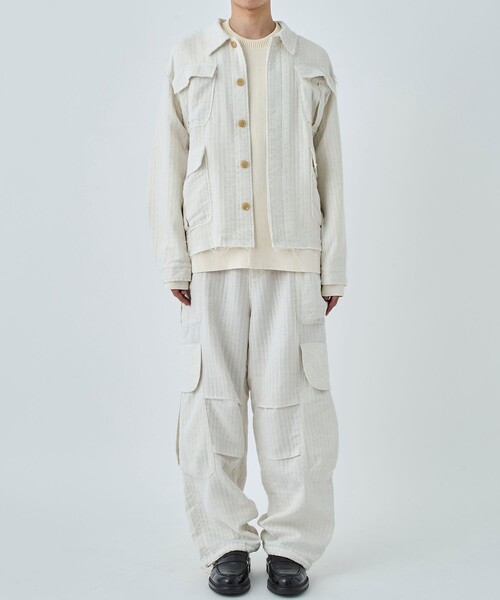 DISCOVERED(ディスカバード)の「OMBRE CHECK KILAKILA CARGO PANTS(カーゴパンツ・メンズ・ホワイト・3)」の2枚目の写真