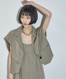 THE YOn | バックリボンフレンチスリーブショートテーラードジャケット(テーラードジャケット)