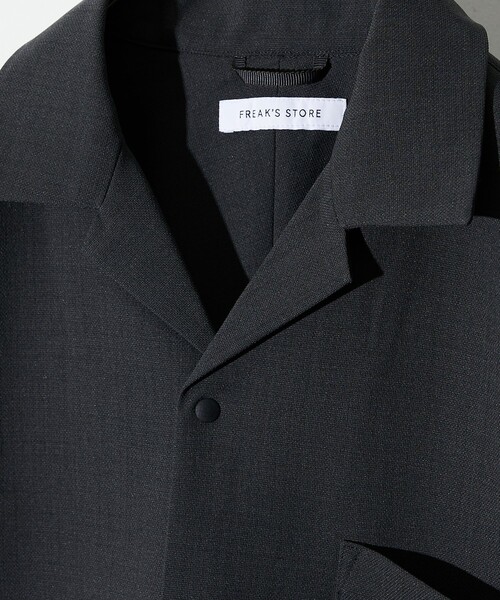 FREAK'S STORE（フリークスストア）の「FREAK’S STORE/フリークスストア 速乾素材 リラックスフィット オープンカラーシャツ/リネン風 ホームケア（シャツ/ブラウス・メンズ・ブラック/オリーブ/チャコールグレー/オフホワイト・SMALL/LARGE/MEDIUM）」の5枚目の写真