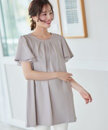 “あまラク” シフォンフレアスリーブカットソーチュニック