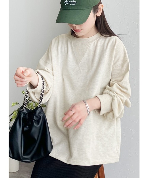 reca(レカ)の「シンプルカラートップス(Tシャツ/カットソー・レディース・グレー/オートミール/イエロー・FREE)」の2枚目の写真
