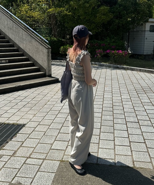y/m by misato(イムバイミサト)の「エステルツイルシャーリングサロペット(サロペット/オーバーオール・レディース・アイボリー/ブラック・FREE)」の16枚目の写真