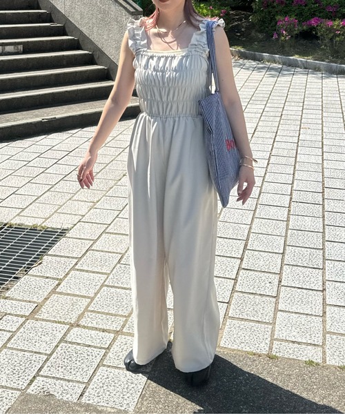 y/m by misato(イムバイミサト)の「エステルツイルシャーリングサロペット(サロペット/オーバーオール・レディース・アイボリー/ブラック・FREE)」の21枚目の写真