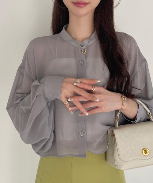 美品♡2023AW エブール ポリウールハーフシャツ 半袖シャツ ショート丈 M 美品♡2023AW エブール ポリウールハーフシャツ 半袖シャツ