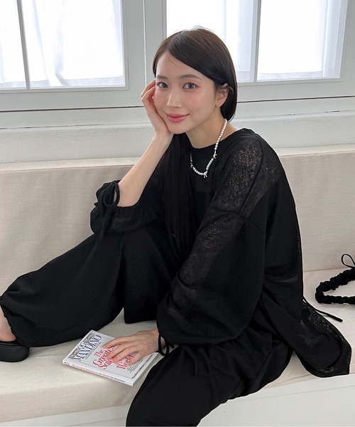 by muni:r(バイ ムニール)の「ピンタックバルーンワイドスウェットパンツ(スウェットパンツ・レディース・ブラック/グレー/グレー系・FREE)」の14枚目の写真