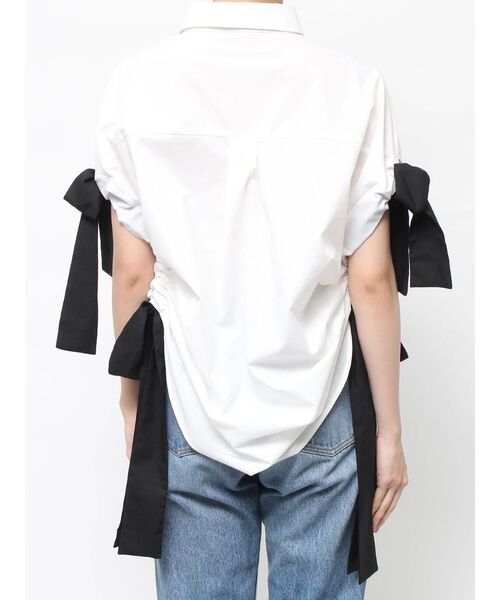 jouetie（ジュエティ）の「サイドリボンオーバーシャツ（シャツ/ブラウス・レディース・グリーン/ブルー/オフホワイト・MEDIUM）」の6枚目の写真