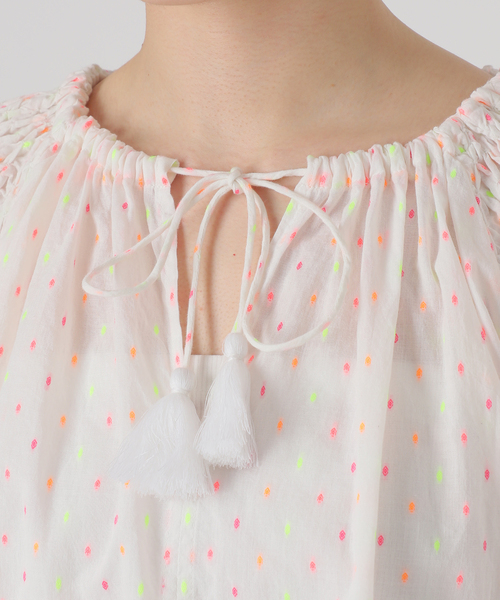 SLOBE citron.(スローブシトロン)の「SLOBE citron. スモッキングコットンブラウス(シャツ/ブラウス・レディース・A/ホワイト/ピンク・FREE)」の21枚目の写真