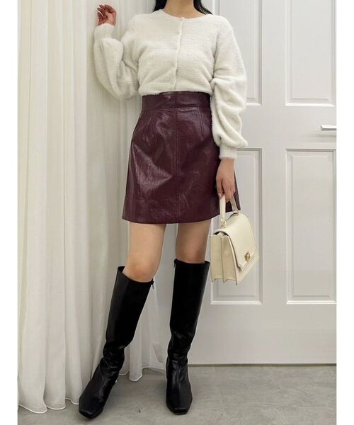 MERCURYDUO（マーキュリーデュオ）の「フェイクレザーミニスカート（スカート・レディース・パープル/ボルドー・SMALL/MEDIUM）」の21枚目の写真