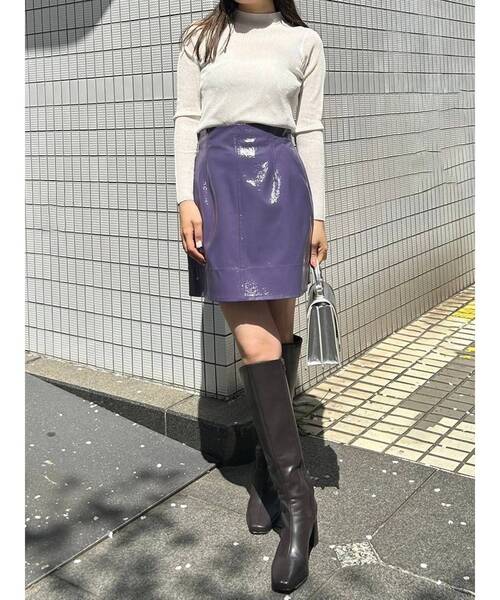 MERCURYDUO（マーキュリーデュオ）の「フェイクレザーミニスカート（スカート・レディース・パープル/ボルドー・SMALL/MEDIUM）」の18枚目の写真
