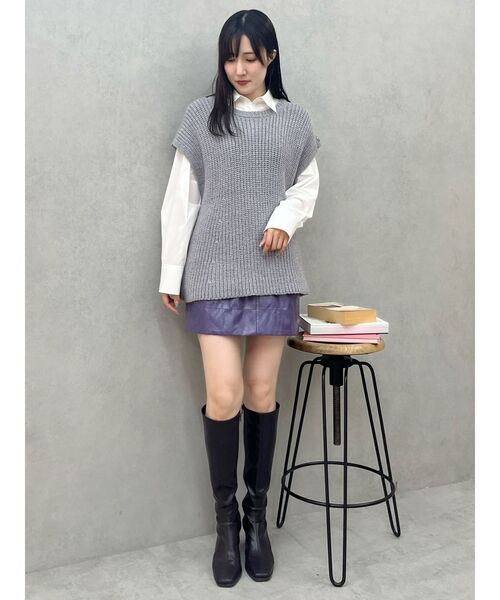 MERCURYDUO（マーキュリーデュオ）の「フェイクレザーミニスカート（スカート・レディース・パープル/ボルドー・SMALL/MEDIUM）」の17枚目の写真