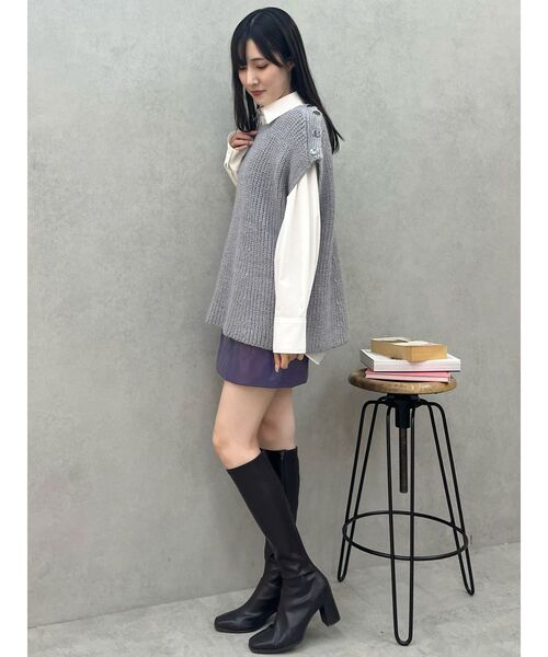 MERCURYDUO（マーキュリーデュオ）の「フェイクレザーミニスカート（スカート・レディース・パープル/ボルドー・SMALL/MEDIUM）」の16枚目の写真