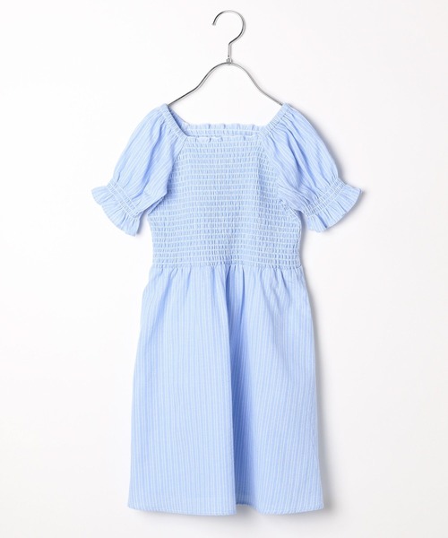 BAYFLOW(ベイフロー)の「シャーリングワンピース(KIDS)(ワンピース・キッズ・ブルー/ネイビー/グリーン・110cm/120cm/130cm/140cm/150cm)」の16枚目の写真