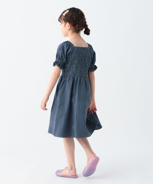 BAYFLOW(ベイフロー)の「シャーリングワンピース(KIDS)(ワンピース・キッズ・ブルー/ネイビー/グリーン・110cm/120cm/130cm/140cm/150cm)」の22枚目の写真