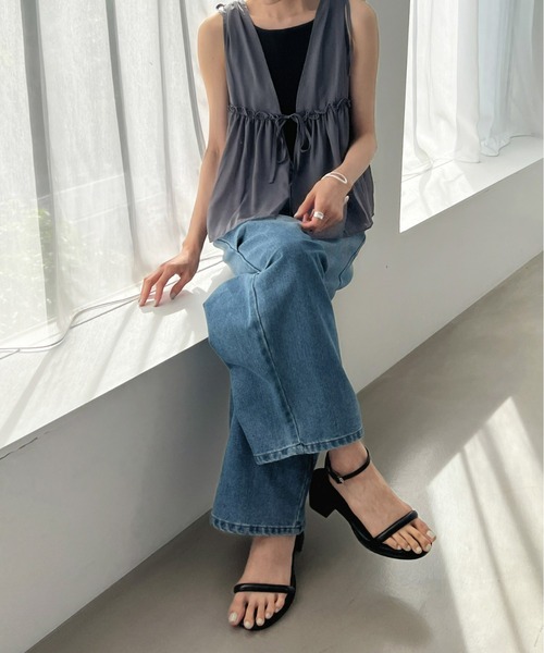 Olu.(オルドット)の「シアーリボンベスト(ベスト・レディース・チャコールグレー/アイボリー・FREE)」の17枚目の写真