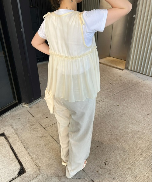 Olu.(オルドット)の「シアーリボンベスト(ベスト・レディース・チャコールグレー/アイボリー・FREE)」の22枚目の写真