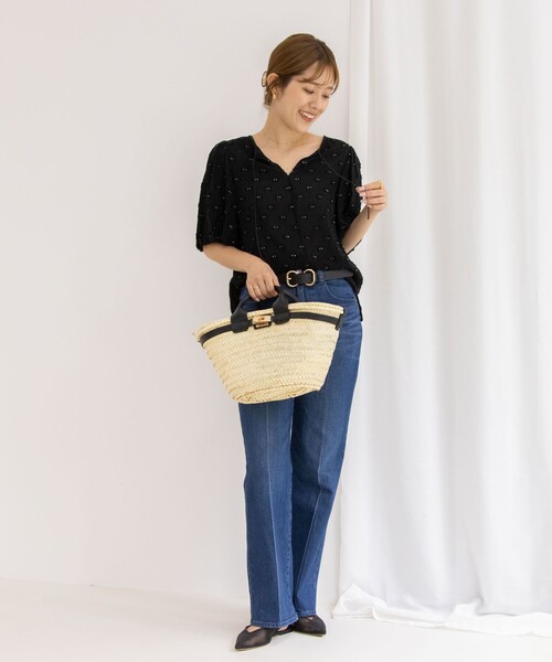 NOLLEY’S Sophi(ノーリーズソフィ)の「ドットラメカットジャガード2WAYブラウス(シャツ/ブラウス・レディース・ベージュ系その他3/ブラック系その他3・38)」の13枚目の写真